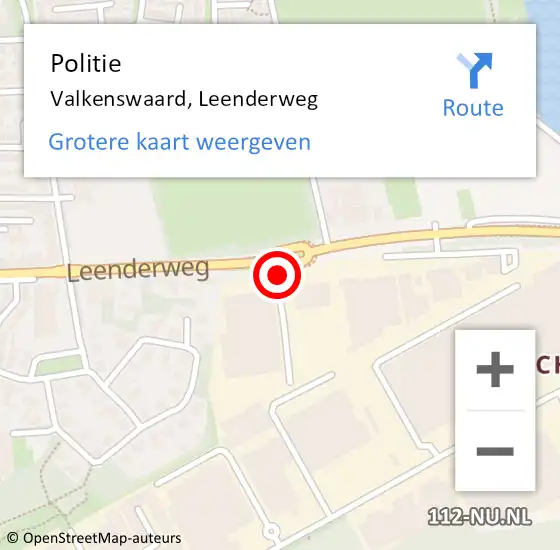 Locatie op kaart van de 112 melding: Politie Valkenswaard, Leenderweg op 6 augustus 2018 15:13