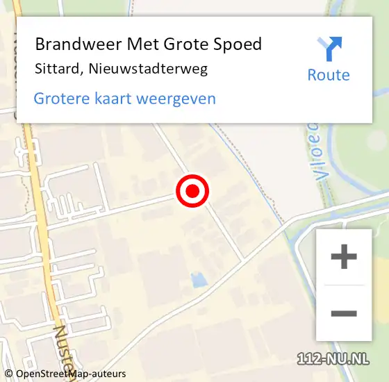 Locatie op kaart van de 112 melding: Brandweer Met Grote Spoed Naar Sittard, Nieuwstadterweg op 6 augustus 2018 15:32