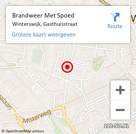 Locatie op kaart van de 112 melding: Brandweer Met Spoed Naar Winterswijk, Gasthuisstraat op 6 augustus 2018 15:36