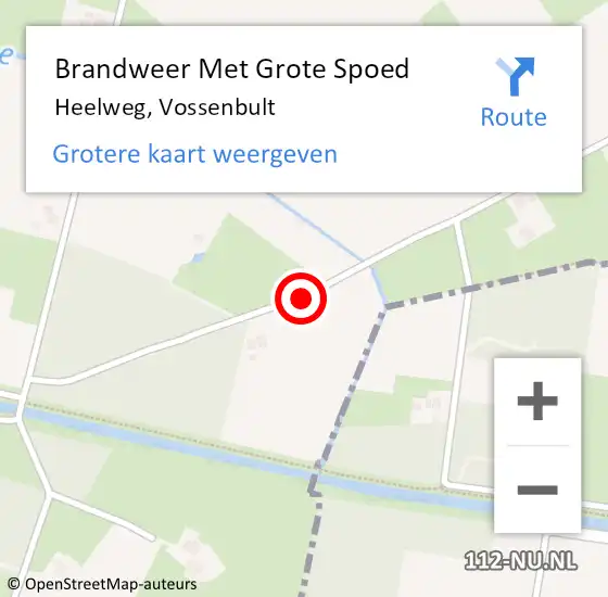 Locatie op kaart van de 112 melding: Brandweer Met Grote Spoed Naar Heelweg, Vossenbult op 6 augustus 2018 16:25