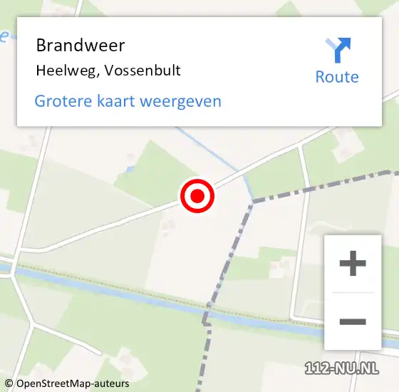 Locatie op kaart van de 112 melding: Brandweer Heelweg, Vossenbult op 6 augustus 2018 16:42