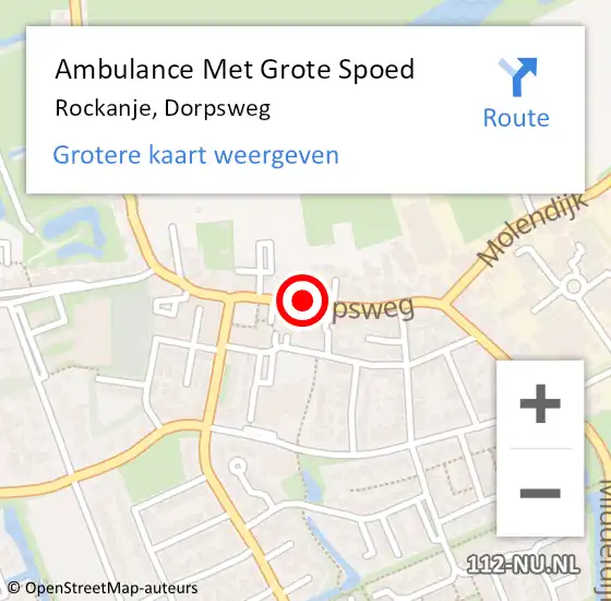 Locatie op kaart van de 112 melding: Ambulance Met Grote Spoed Naar Rockanje, Dorpsweg op 6 augustus 2018 17:02