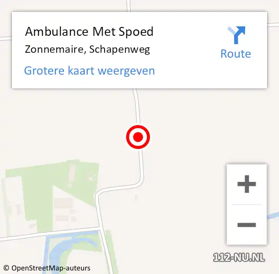 Locatie op kaart van de 112 melding: Ambulance Met Spoed Naar Zonnemaire, Schapenweg op 6 augustus 2018 17:38