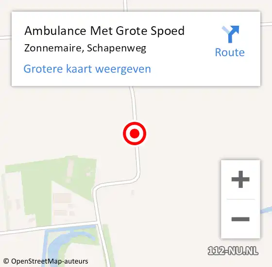 Locatie op kaart van de 112 melding: Ambulance Met Grote Spoed Naar Zonnemaire, Schapenweg op 6 augustus 2018 17:43