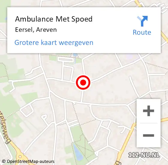 Locatie op kaart van de 112 melding: Ambulance Met Spoed Naar Eersel, Areven op 6 augustus 2018 17:49