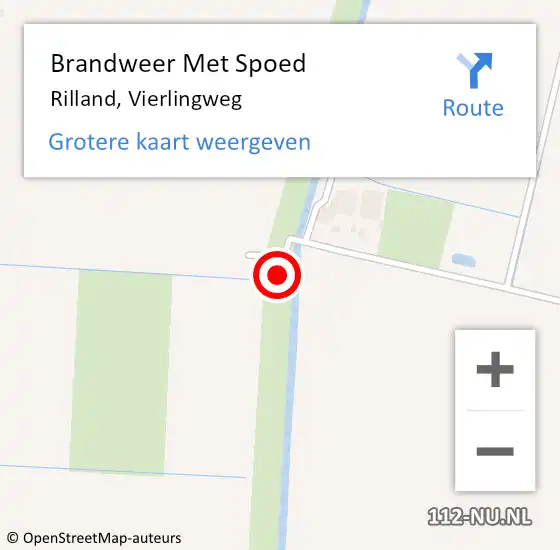 Locatie op kaart van de 112 melding: Brandweer Met Spoed Naar Rilland, Vierlingweg op 6 augustus 2018 18:19