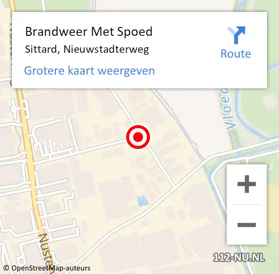 Locatie op kaart van de 112 melding: Brandweer Met Spoed Naar Sittard, Nieuwstadterweg op 6 augustus 2018 18:39