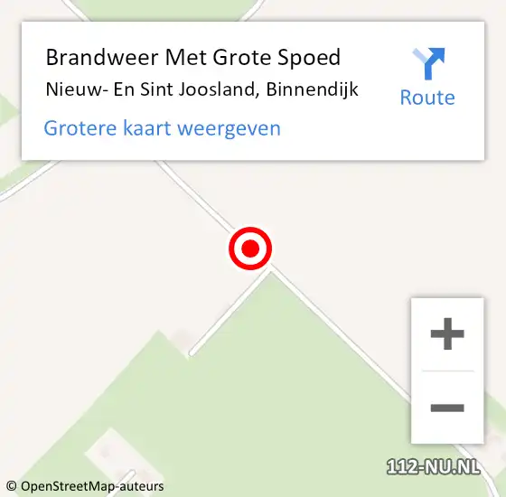 Locatie op kaart van de 112 melding: Brandweer Met Grote Spoed Naar Nieuw- En Sint Joosland, Binnendijk op 6 augustus 2018 19:01