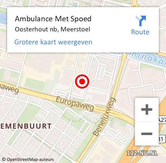 Locatie op kaart van de 112 melding: Ambulance Met Spoed Naar Oosterhout nb, Meerstoel op 6 augustus 2018 19:10