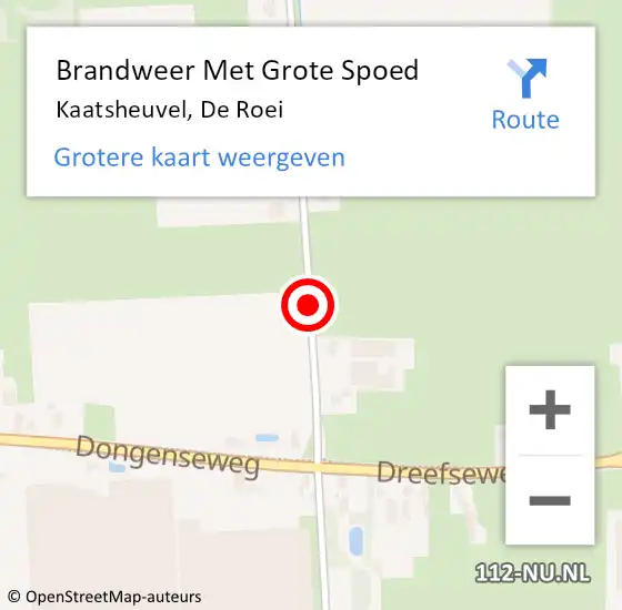 Locatie op kaart van de 112 melding: Brandweer Met Grote Spoed Naar Kaatsheuvel, De Roei op 6 augustus 2018 19:24