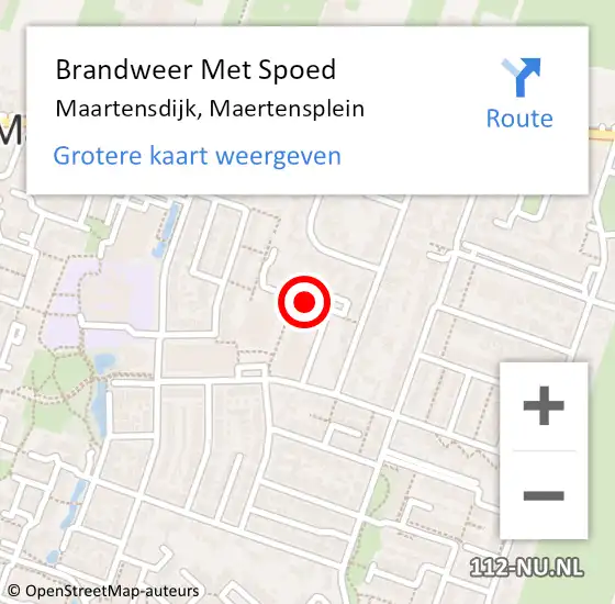 Locatie op kaart van de 112 melding: Brandweer Met Spoed Naar Maartensdijk, Maertensplein op 6 augustus 2018 20:43