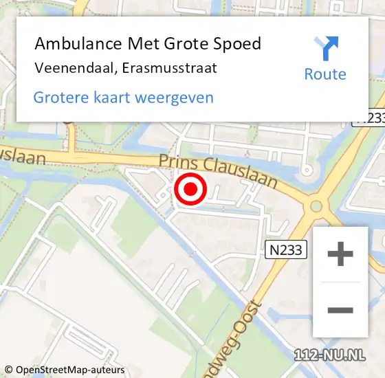 Locatie op kaart van de 112 melding: Ambulance Met Grote Spoed Naar Veenendaal, Erasmusstraat op 6 augustus 2018 21:35