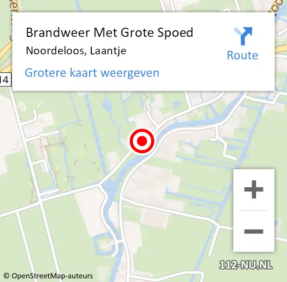 Locatie op kaart van de 112 melding: Brandweer Met Grote Spoed Naar Noordeloos, Laantje op 6 augustus 2018 22:37