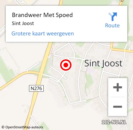 Locatie op kaart van de 112 melding: Brandweer Met Spoed Naar Sint Joost op 6 augustus 2018 22:58