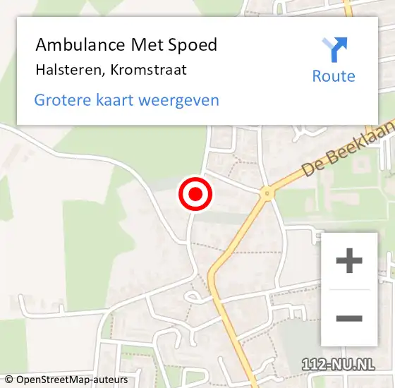 Locatie op kaart van de 112 melding: Ambulance Met Spoed Naar Halsteren, Kromstraat op 6 augustus 2018 23:50