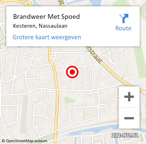 Locatie op kaart van de 112 melding: Brandweer Met Spoed Naar Kesteren, Nassaulaan op 7 augustus 2018 00:35