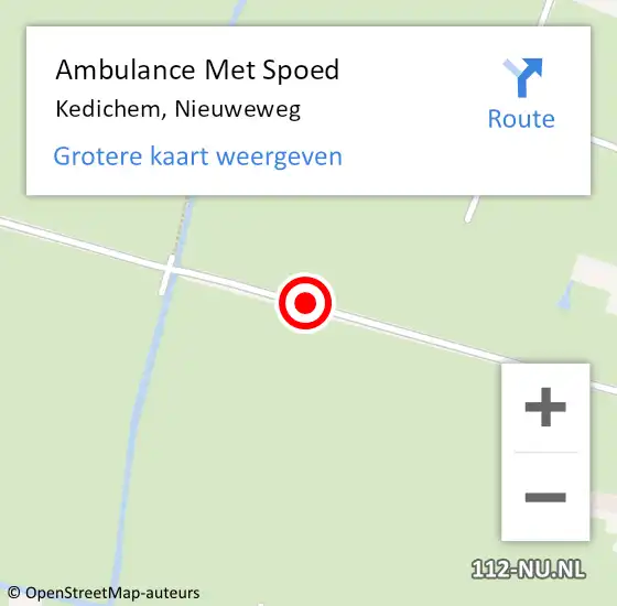 Locatie op kaart van de 112 melding: Ambulance Met Spoed Naar Kedichem, Nieuweweg op 7 augustus 2018 06:16