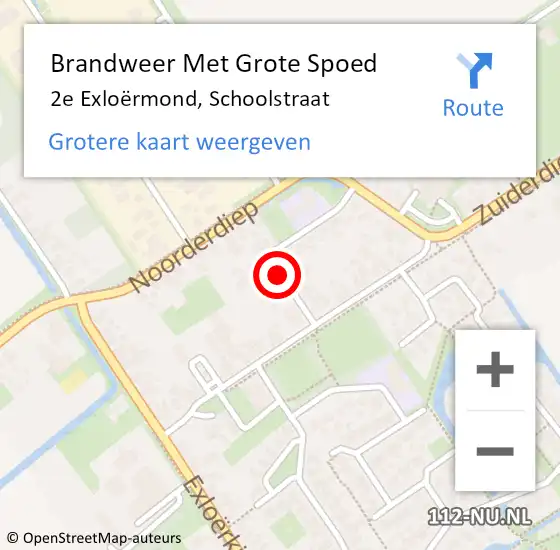 Locatie op kaart van de 112 melding: Brandweer Met Grote Spoed Naar 2e Exloërmond, Schoolstraat op 7 augustus 2018 07:03