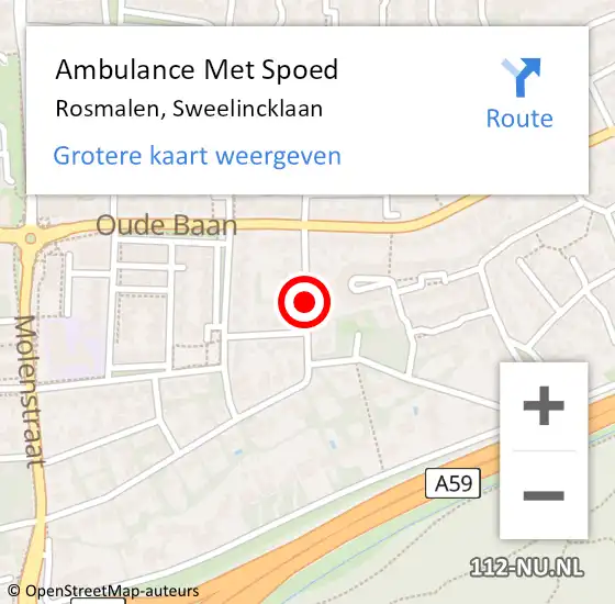 Locatie op kaart van de 112 melding: Ambulance Met Spoed Naar Rosmalen, Sweelincklaan op 7 augustus 2018 07:25