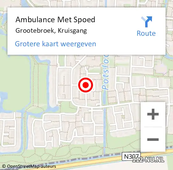 Locatie op kaart van de 112 melding: Ambulance Met Spoed Naar Grootebroek, Kruisgang op 7 augustus 2018 07:42