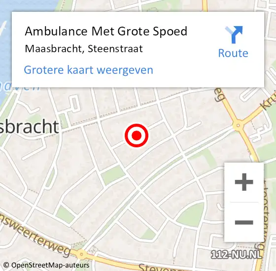 Locatie op kaart van de 112 melding: Ambulance Met Grote Spoed Naar Maasbracht, Steenstraat op 7 augustus 2018 11:36