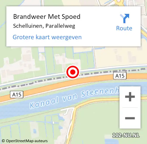 Locatie op kaart van de 112 melding: Brandweer Met Spoed Naar Schelluinen, Parallelweg op 7 augustus 2018 14:03