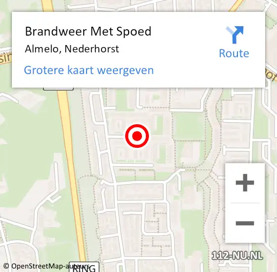 Locatie op kaart van de 112 melding: Brandweer Met Spoed Naar Almelo, Nederhorst op 7 augustus 2018 14:26