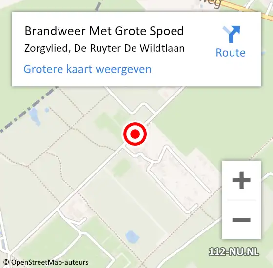 Locatie op kaart van de 112 melding: Brandweer Met Grote Spoed Naar Zorgvlied, De Ruyter De Wildtlaan op 7 augustus 2018 15:46