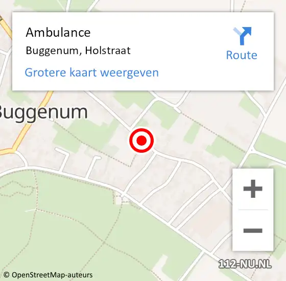 Locatie op kaart van de 112 melding: Ambulance Buggenum, Holstraat op 7 augustus 2018 16:31