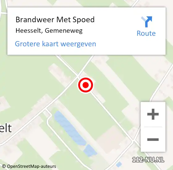 Locatie op kaart van de 112 melding: Brandweer Met Spoed Naar Heesselt, Gemeneweg op 7 augustus 2018 18:48