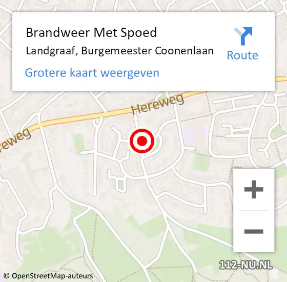 Locatie op kaart van de 112 melding: Brandweer Met Spoed Naar Landgraaf, Burgemeester Coonenlaan op 7 augustus 2018 20:44