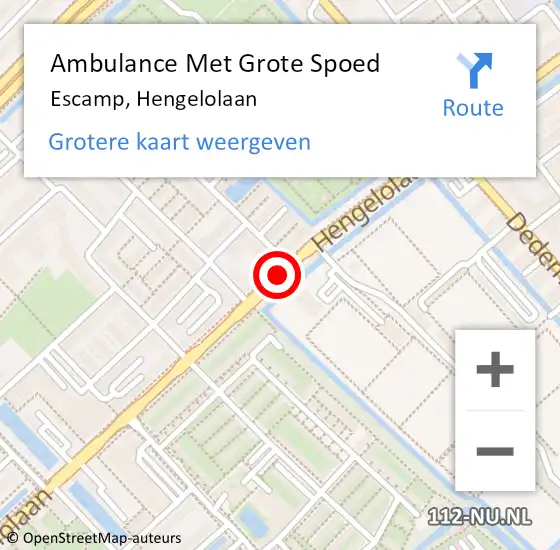 Locatie op kaart van de 112 melding: Ambulance Met Grote Spoed Naar Escamp, Hengelolaan op 7 augustus 2018 21:09