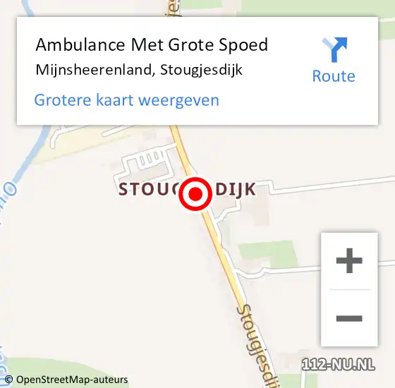Locatie op kaart van de 112 melding: Ambulance Met Grote Spoed Naar Mijnsheerenland, Stougjesdijk op 7 augustus 2018 22:52