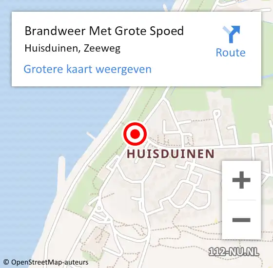 Locatie op kaart van de 112 melding: Brandweer Met Grote Spoed Naar Huisduinen, Zeeweg op 7 augustus 2018 23:54