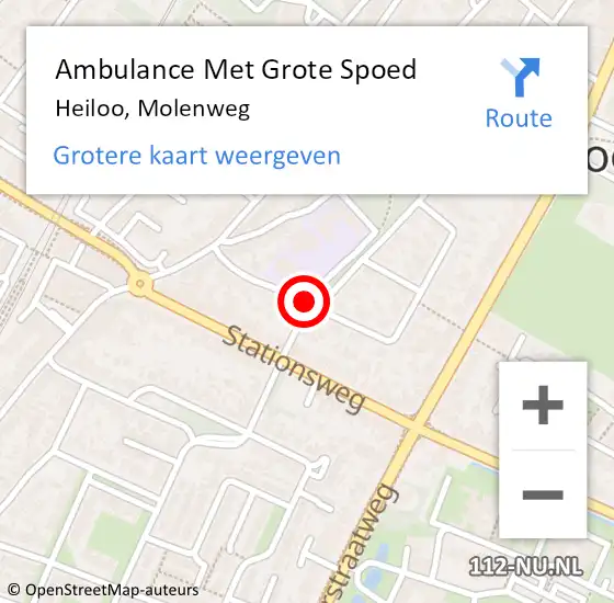 Locatie op kaart van de 112 melding: Ambulance Met Grote Spoed Naar Heiloo, Molenweg op 8 augustus 2018 00:20