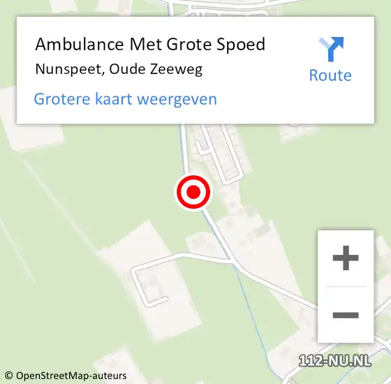 Locatie op kaart van de 112 melding: Ambulance Met Grote Spoed Naar Nunspeet, Oude Zeeweg op 8 augustus 2018 01:01