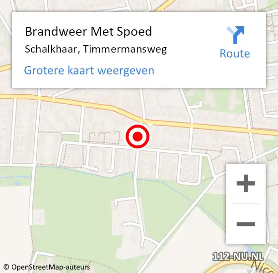 Locatie op kaart van de 112 melding: Brandweer Met Spoed Naar Schalkhaar, Timmermansweg op 8 augustus 2018 02:00
