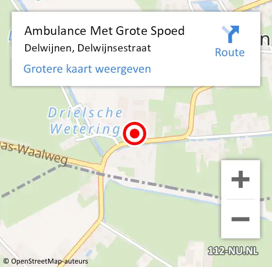 Locatie op kaart van de 112 melding: Ambulance Met Grote Spoed Naar Delwijnen, Delwijnsestraat op 5 maart 2014 12:51