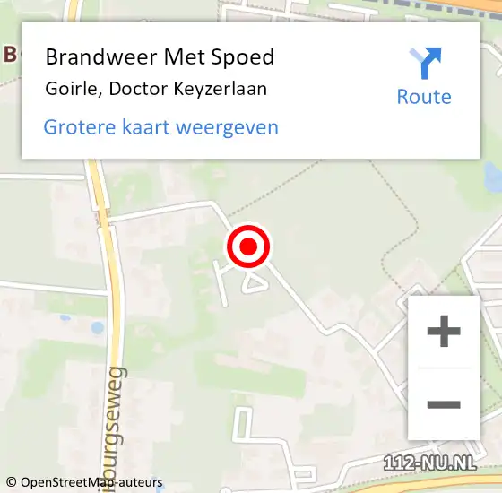 Locatie op kaart van de 112 melding: Brandweer Met Spoed Naar Goirle, Doctor Keyzerlaan op 8 augustus 2018 04:38