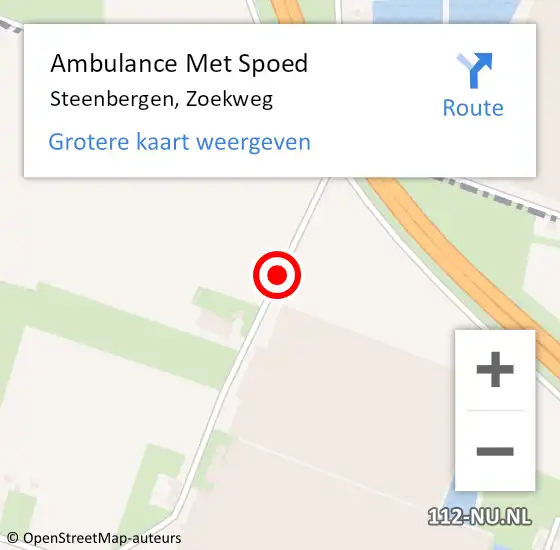 Locatie op kaart van de 112 melding: Ambulance Met Spoed Naar Steenbergen, Zoekweg op 8 augustus 2018 06:29