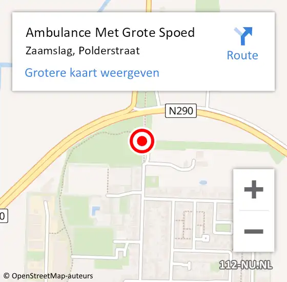 Locatie op kaart van de 112 melding: Ambulance Met Grote Spoed Naar Zaamslag, Polderstraat op 8 augustus 2018 07:36