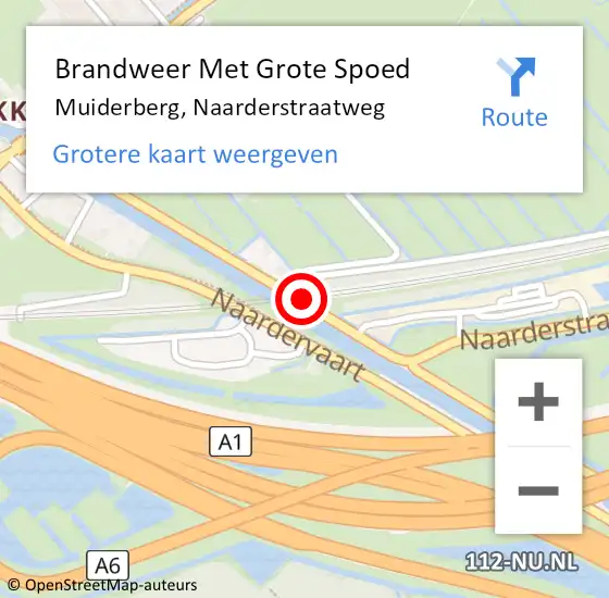 Locatie op kaart van de 112 melding: Brandweer Met Grote Spoed Naar Muiderberg, Naarderstraatweg op 8 augustus 2018 08:24