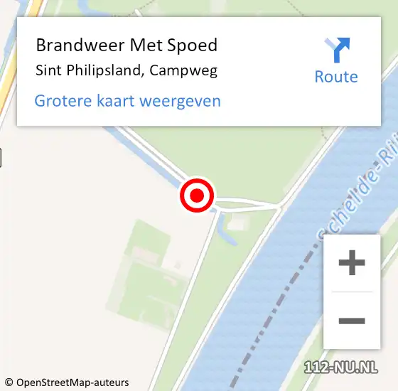 Locatie op kaart van de 112 melding: Brandweer Met Spoed Naar Sint Philipsland, Campweg op 8 augustus 2018 08:52