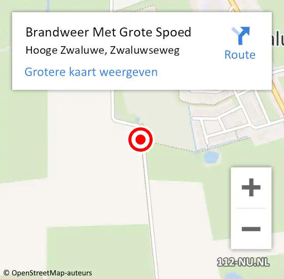 Locatie op kaart van de 112 melding: Brandweer Met Grote Spoed Naar Hooge Zwaluwe, Zwaluwseweg op 8 augustus 2018 10:14
