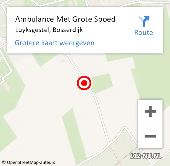 Locatie op kaart van de 112 melding: Ambulance Met Grote Spoed Naar Luyksgestel, Bosserdijk op 8 augustus 2018 14:01