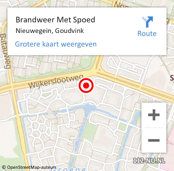 Locatie op kaart van de 112 melding: Brandweer Met Spoed Naar Nieuwegein, Goudvink op 8 augustus 2018 14:57