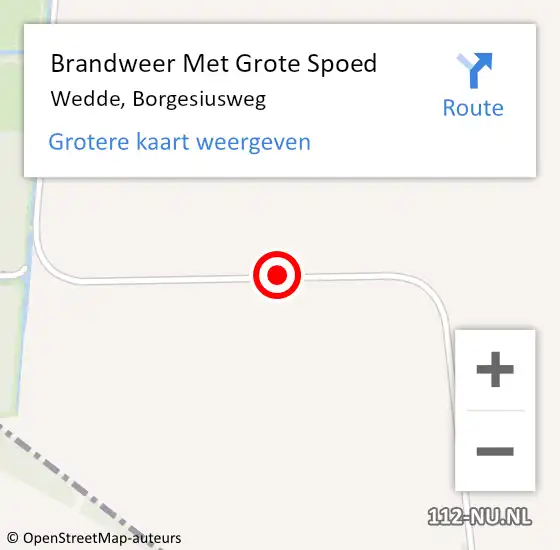 Locatie op kaart van de 112 melding: Brandweer Met Grote Spoed Naar Wedde, Borgesiusweg op 8 augustus 2018 16:34