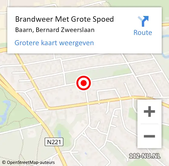 Locatie op kaart van de 112 melding: Brandweer Met Grote Spoed Naar Baarn, Bernard Zweerslaan op 8 augustus 2018 18:19