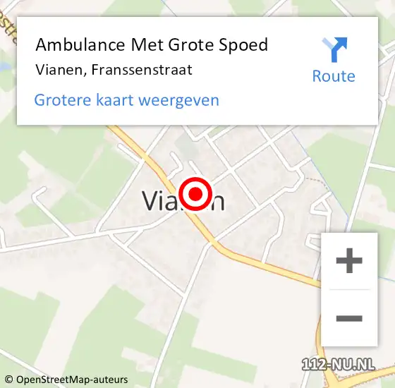 Locatie op kaart van de 112 melding: Ambulance Met Grote Spoed Naar Vianen, Franssenstraat op 8 augustus 2018 19:04