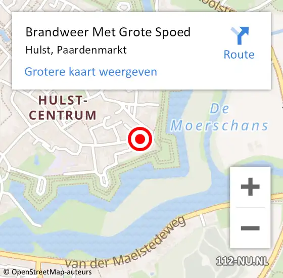 Locatie op kaart van de 112 melding: Brandweer Met Grote Spoed Naar Hulst, Paardenmarkt op 8 augustus 2018 19:06